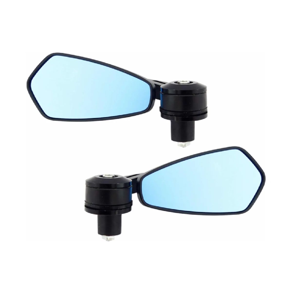 GENERICO - Espejo Modelo Piston Racer Para Manillar De Moto Vidrio Azul