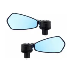 GENERICO - Espejo Modelo Piston Racer Para Manillar De Moto Vidrio Azul