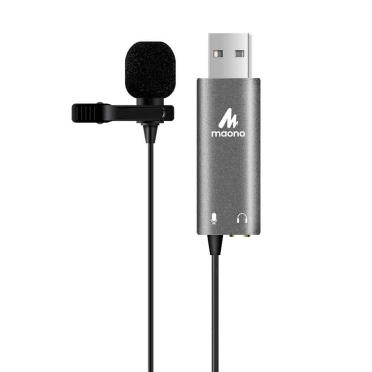 MAONO - Micrófono de Solapa MAONO AU-UL20 Tarjeta de Sonido  USB