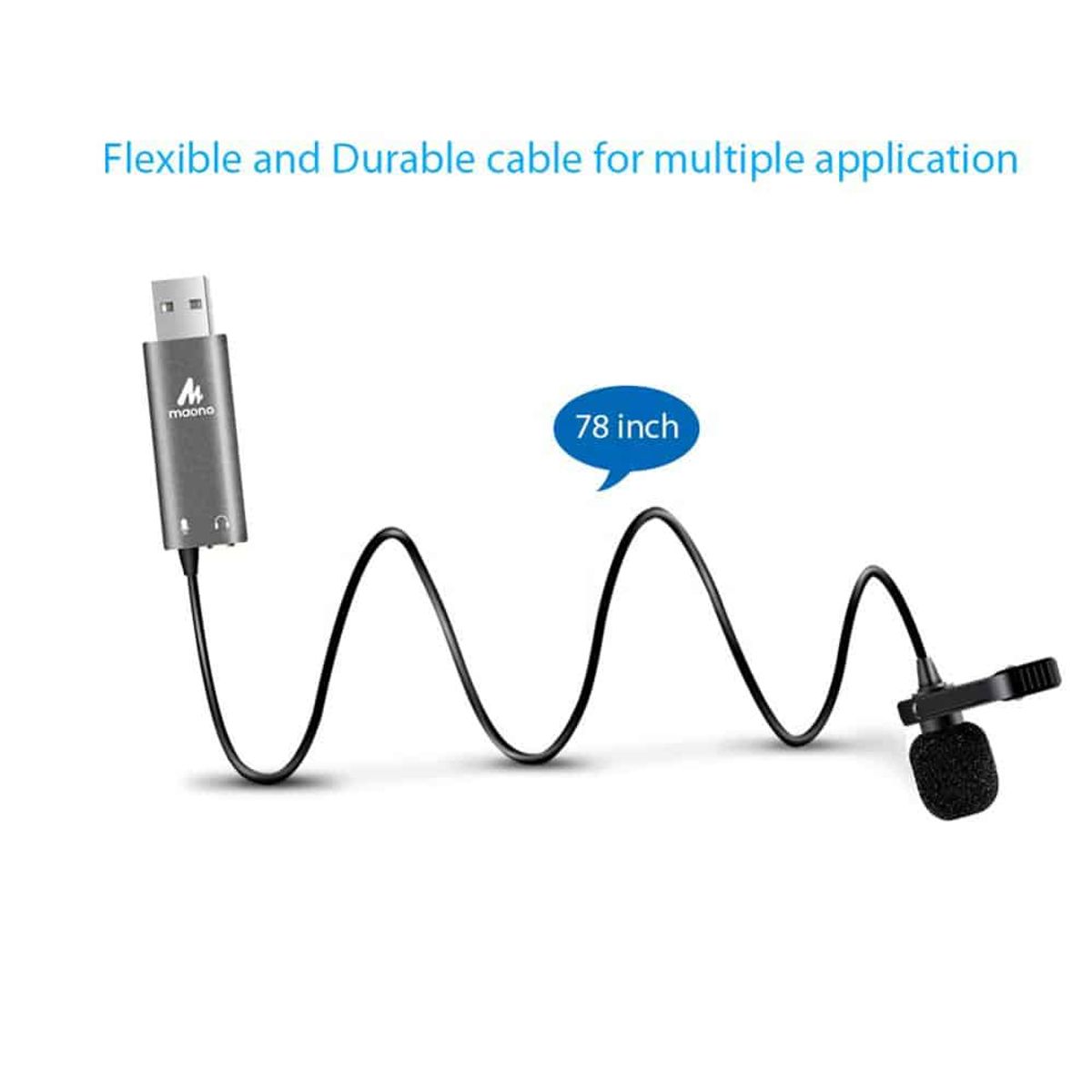 MAONO - Micrófono de Solapa MAONO AU-UL20 Tarjeta de Sonido  USB