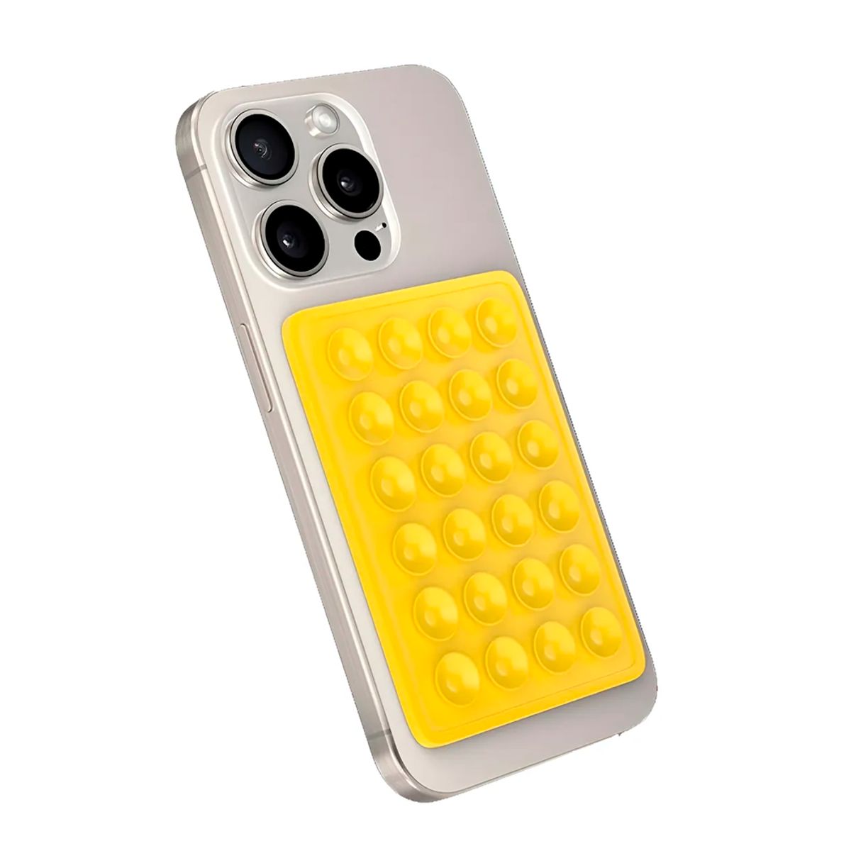 GENERICO - Soporte De Silicona Ventosa Adhesivo Para Carcasa Celular Amarillo