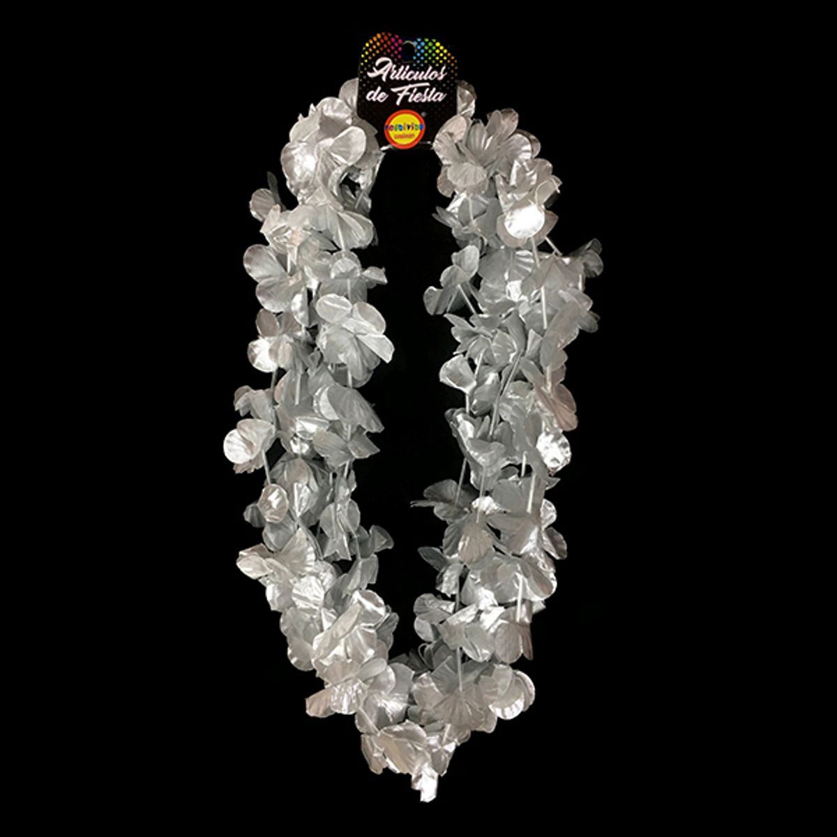 GENERICO - COLLAR FLOR PLATEADO X4 UNI
