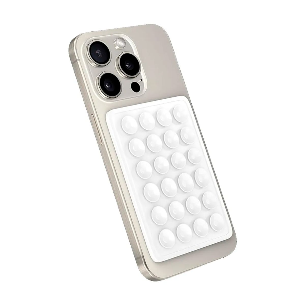 GENERICO - Soporte De Silicona Ventosa Adhesivo Para Carcasa Celular Blanco