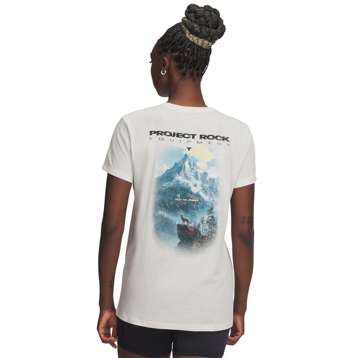 UNDER ARMOUR - Polera Manga Corta Training para mujer Project Rock Blanco UNDER ARMOUR
