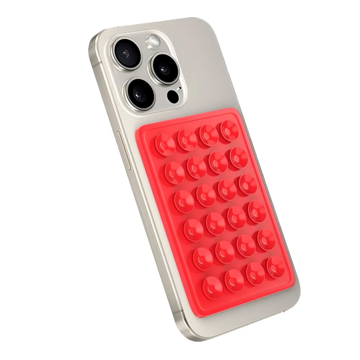 GENERICO - Soporte De Silicona Ventosa Adhesivo Para Carcasa Celular Rojo