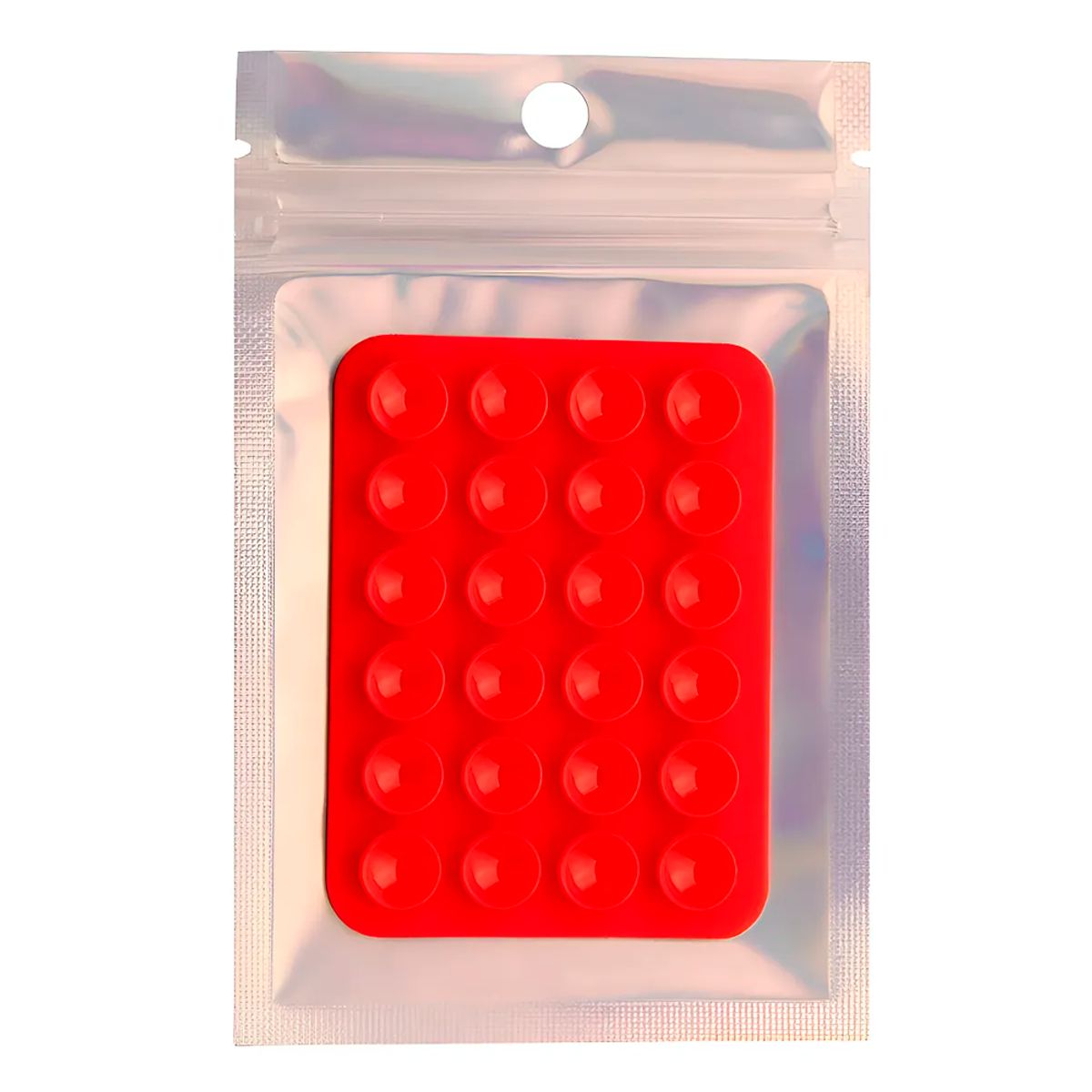 GENERICO - Soporte De Silicona Ventosa Adhesivo Para Carcasa Celular Rojo