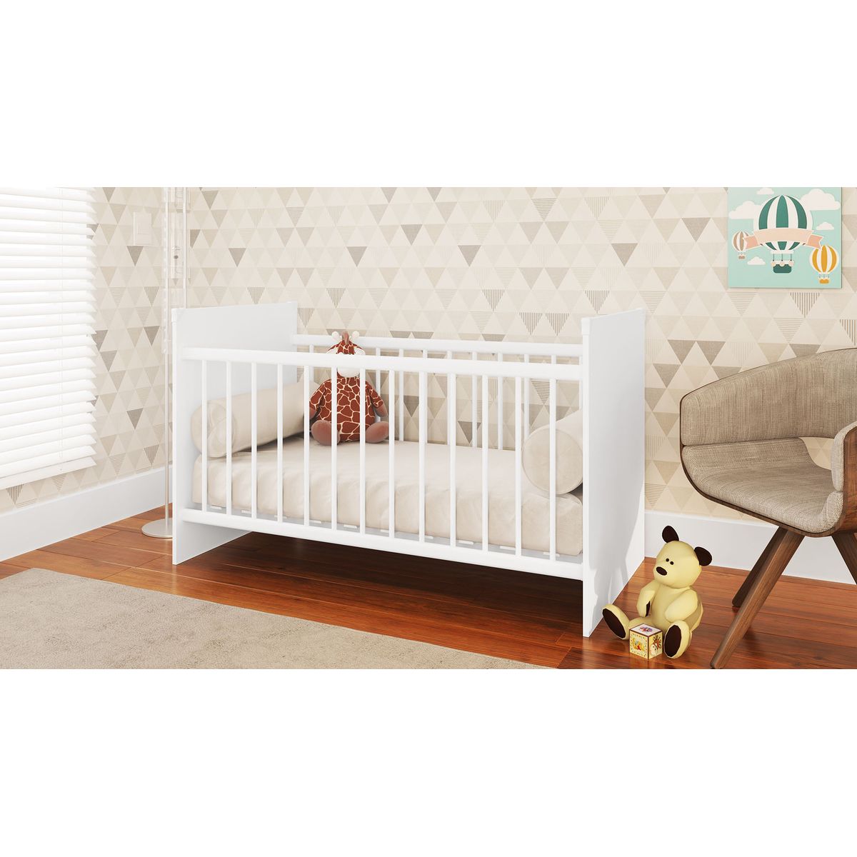 TECNOMOBILI - Cuna 76x133x74 cm blanca