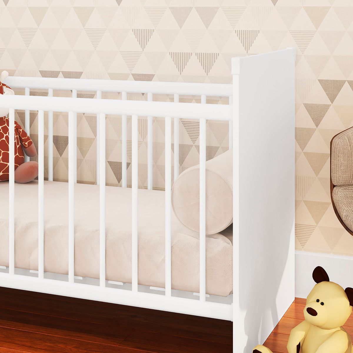 TECNOMOBILI - Cuna 76x133x74 cm blanca