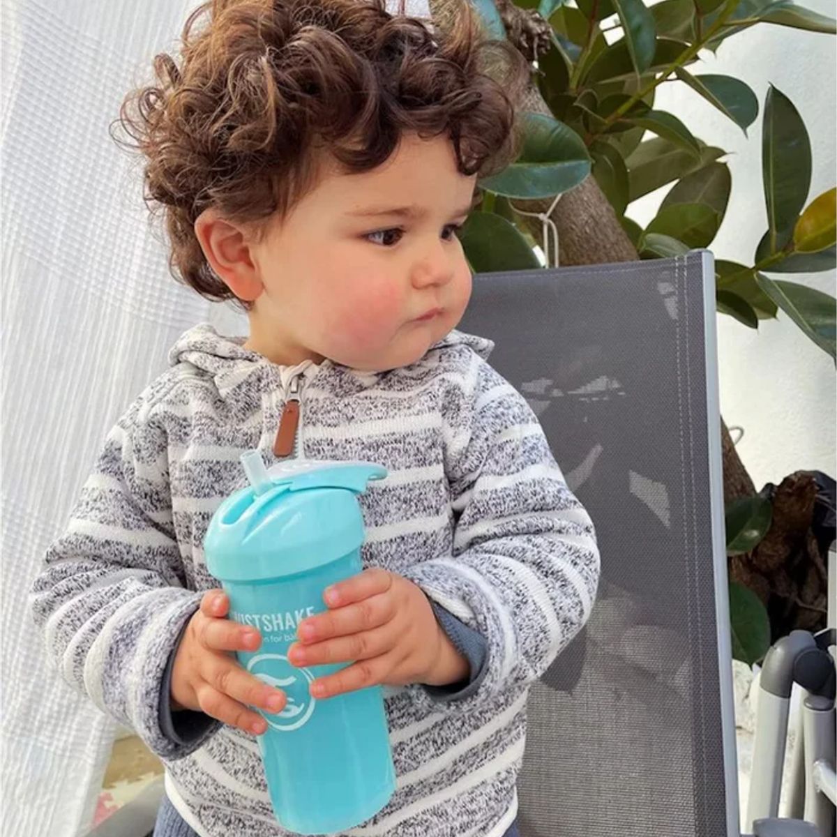 TWISTSHAKE - Vaso con bombilla Twistshake Straw Cup 360ml Azul Pastel