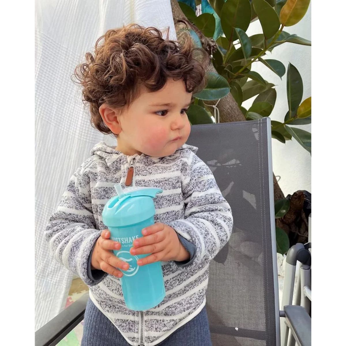 TWISTSHAKE - Vaso con bombilla Twistshake Straw Cup 360ml Azul Pastel