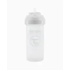 TWISTSHAKE - Vaso con bombilla Straw Cup 360ml Blanco