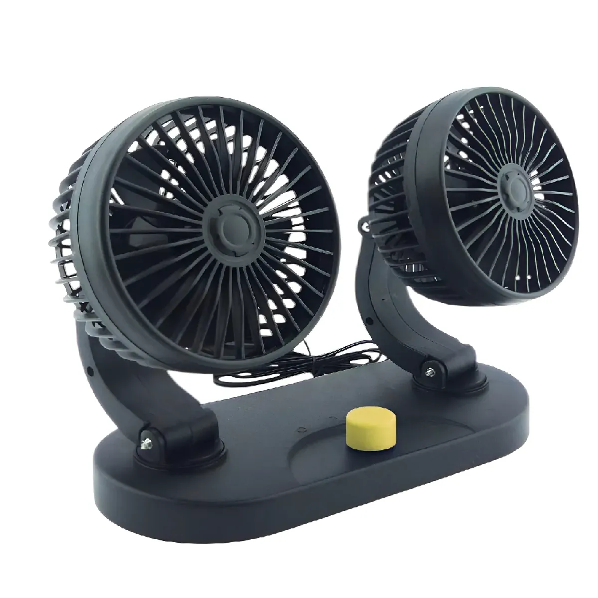 GENERICO - Ventilador Doble Regulable 4 Pulgadas 24 Volt 10.16 Cm Negro Negro Plástico 5