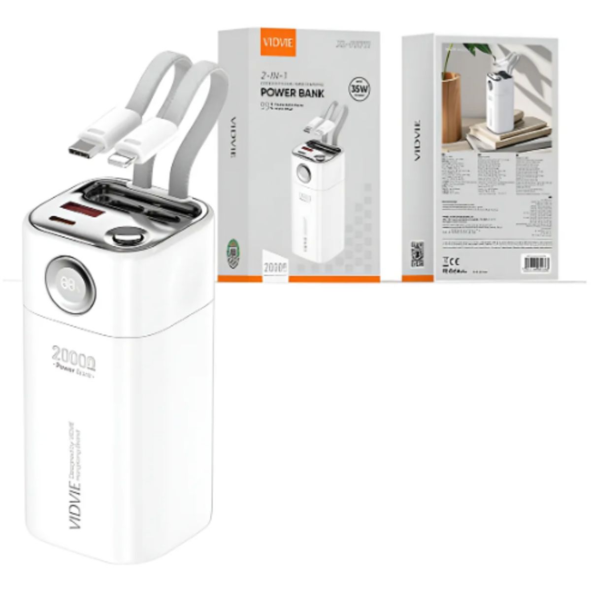 GENERICO - Power Bank Portátil Banco De Energía 2 En 1 Vidvie Pb711