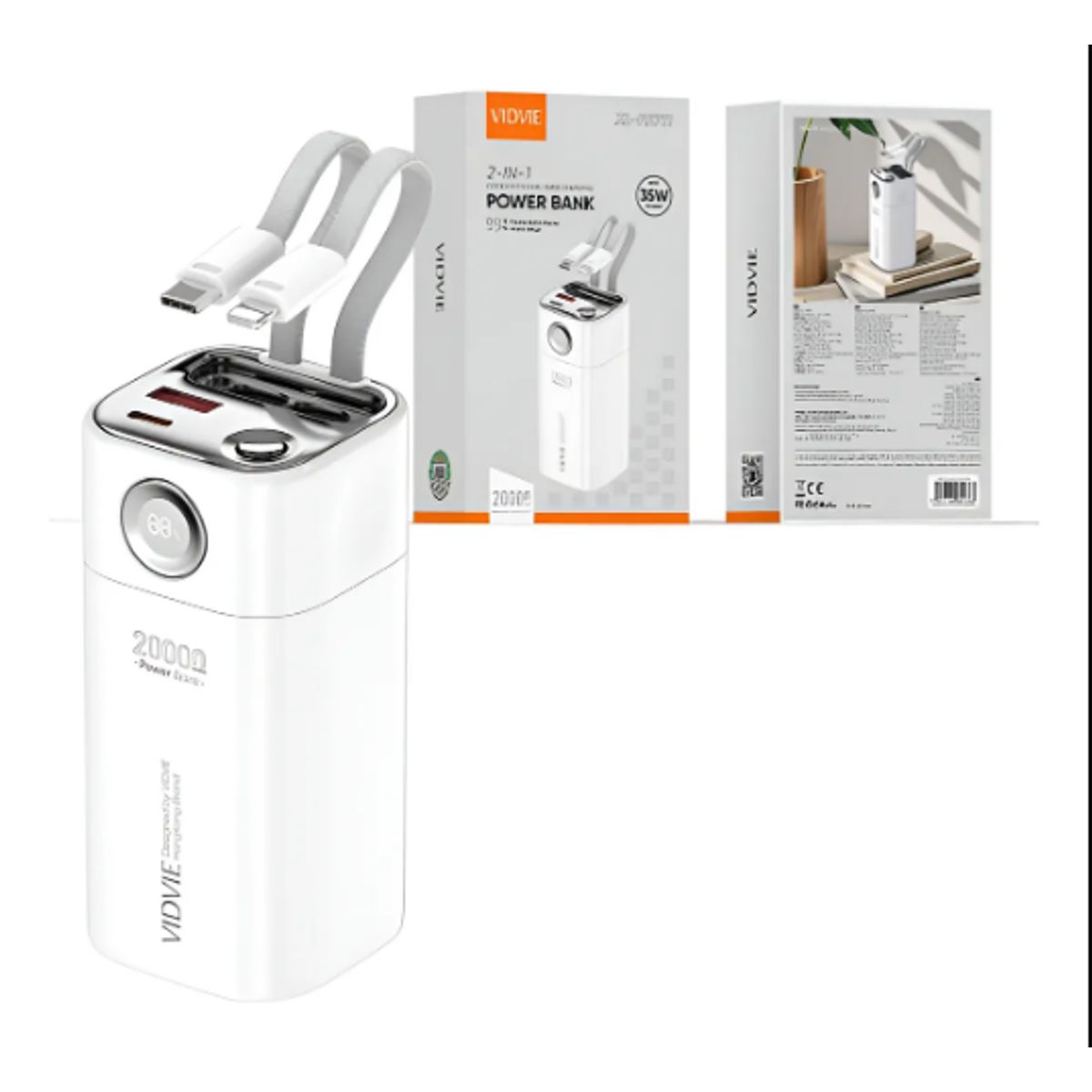 GENERICO - Power Bank Portátil Banco De Energía 2 En 1 Vidvie Pb711