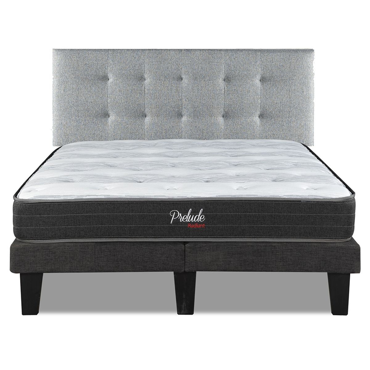 PRELUDE - Cama Europea Prelude Radiant Respaldo Urban Plata 2pza