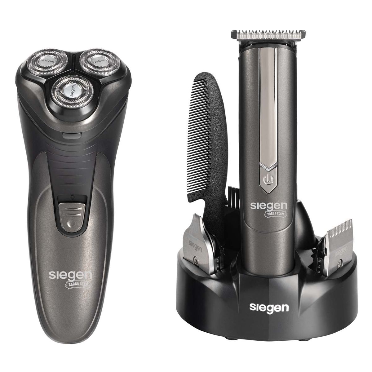 SIEGEN - Set Cortapelos y Afeitadora SG-8440C01 4 en 1+Base Cargadora