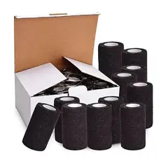 GENERICO - Pack X10 Cinta Para Vendaje Venda Coban Deporte 75mm X450cm Negro