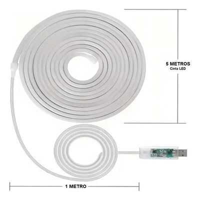 Imagen 2 del producto Tira Luz Led Neón Rgb Bluetooth Cinta 5 Metros con Usb control y App