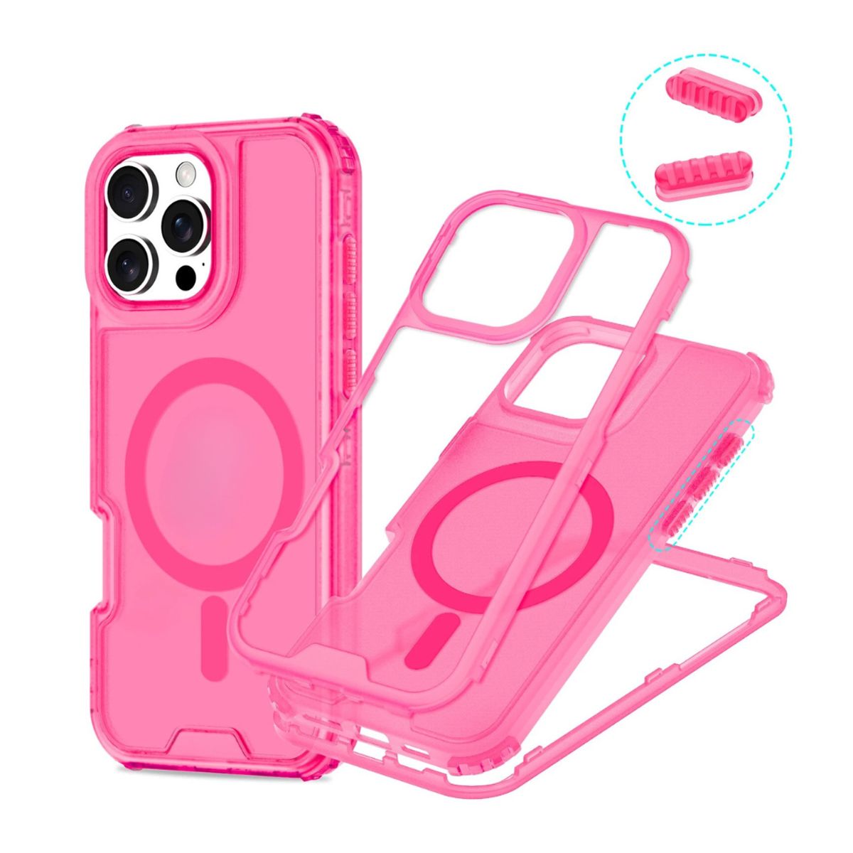 GENERICO - Carcasa mate para Samsung S25 Ultra Funda Magnética 360 - Fucsia