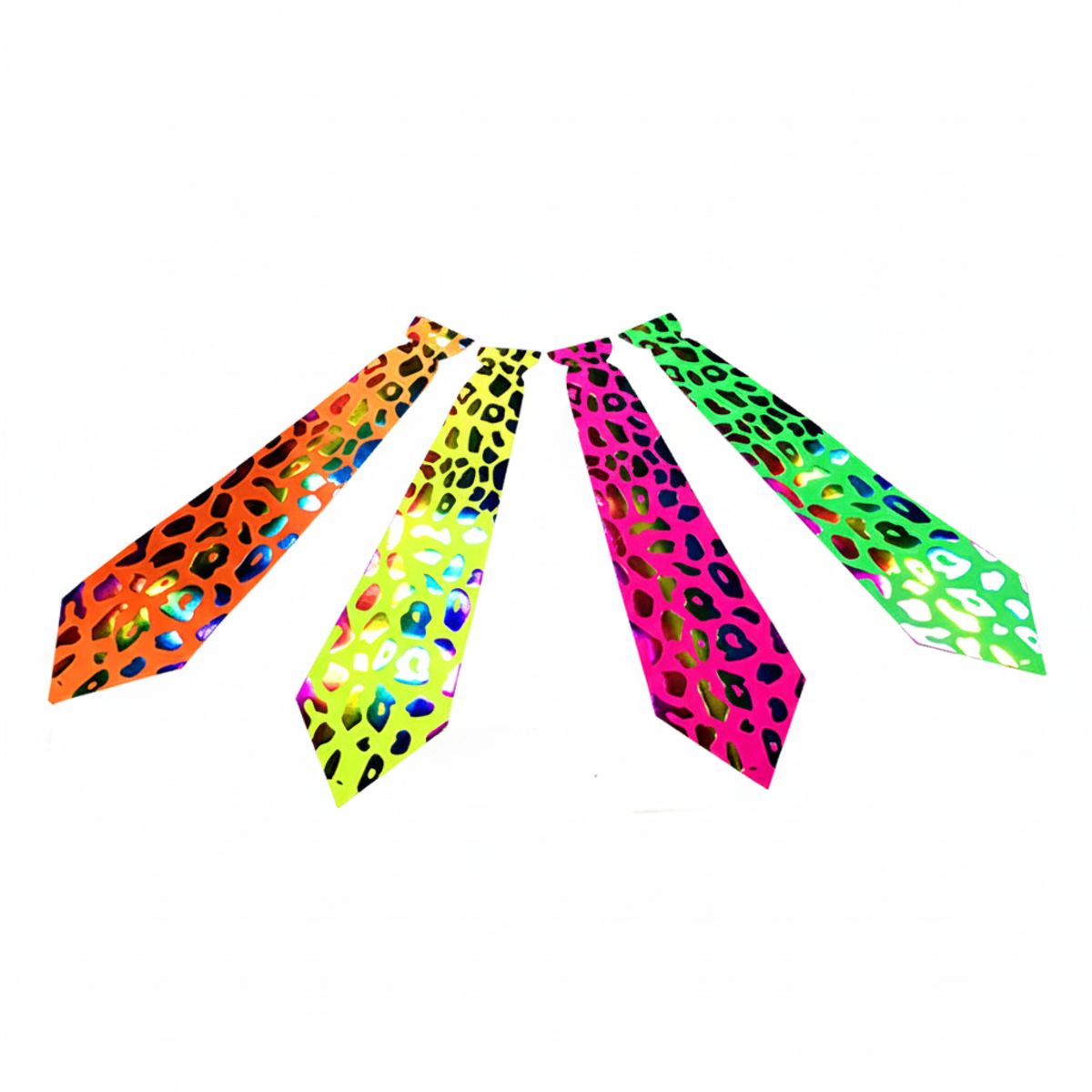 GENERICO - CORBATA CARTON FLUOR ANIMAL ARCOIRIS X6 UNI