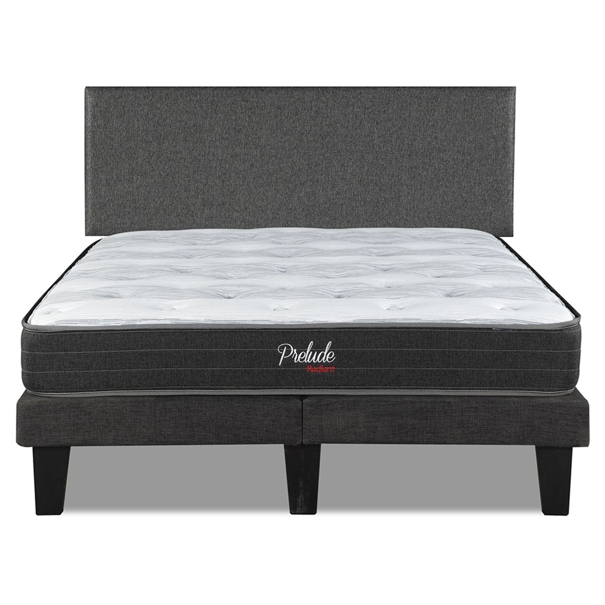 PRELUDE - Cama Europea Prelude Radiant Respaldo Praga Gris
