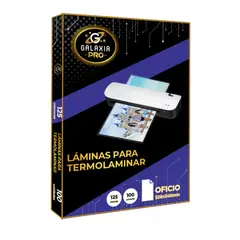 GALAXIA PRO - 100 Laminas Para Plastificar Termolaminar 125 Micrones Oficio