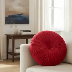 TODOHOGAR SANTIAGO DE CHILE - Set De 2 Cojines Redondos 44cm - ROJO