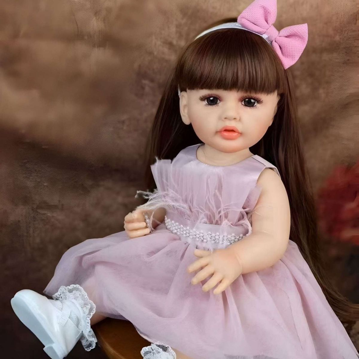 GENERICO - MUÑECA REALISTA BEBÉ DE 55 CM 100% SILICON VESTIDO
