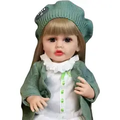 GENERICO - MUÑECA REALISTA BEBÉ DE 55 CM 100% SILICON TRAJE VERDE
