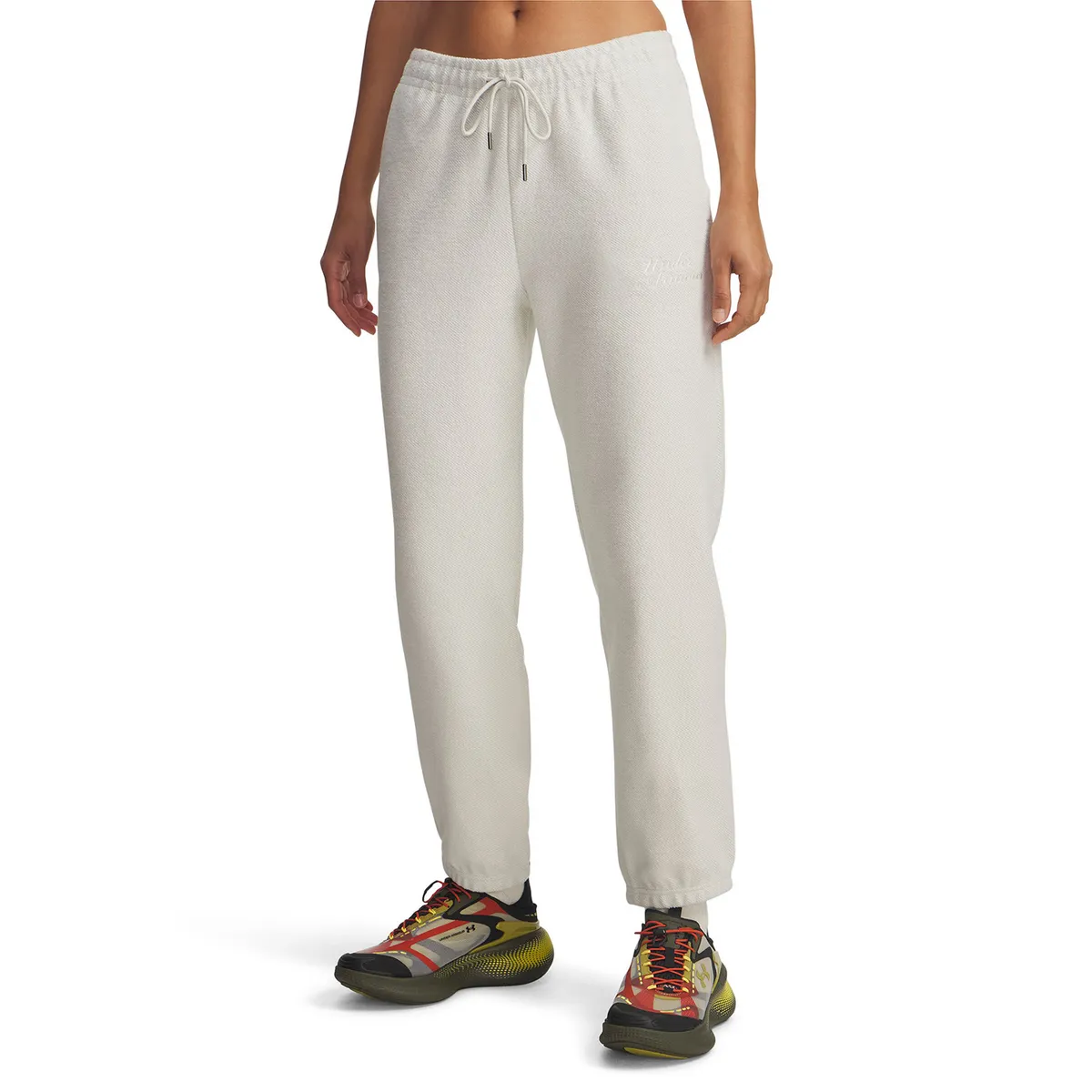 UNDER ARMOUR - Pantalón Buzo Lifestyle para Mujer Icon Fleece Blanco UNDER ARMOUR