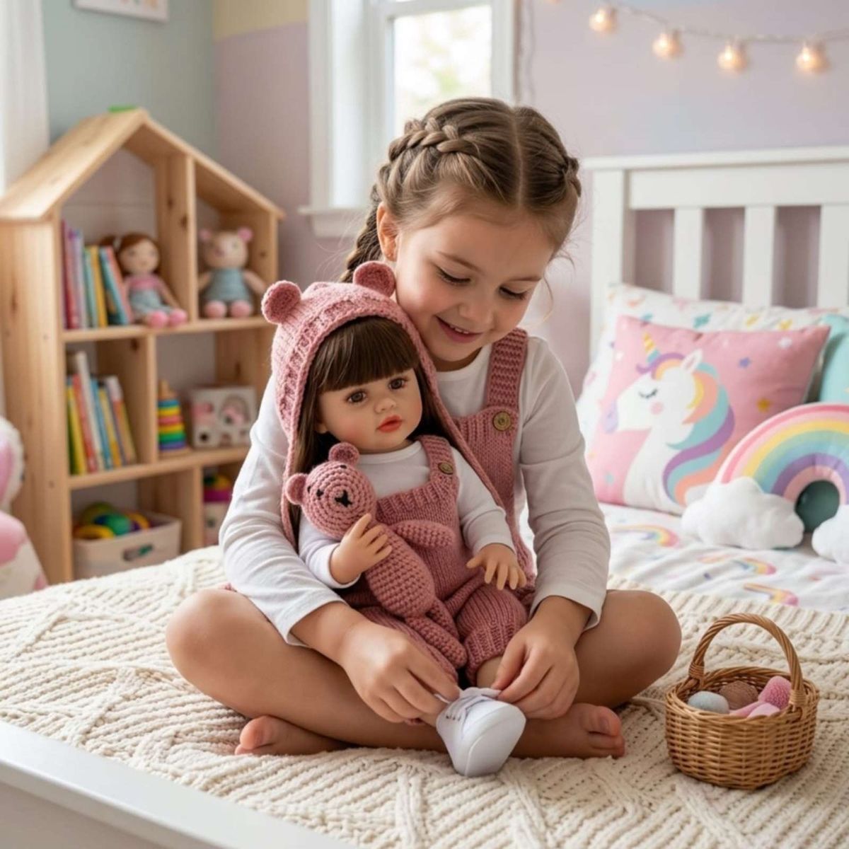 GENERICO - Muñeca Reborn Realista 55 cm 100% Silicona Suave + Accesorios