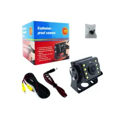GENERICO - Camara Retrovisor Para Camion Cuadrada Mini De 8 LED Con 15 Mts De Cable A 12-24 Volt