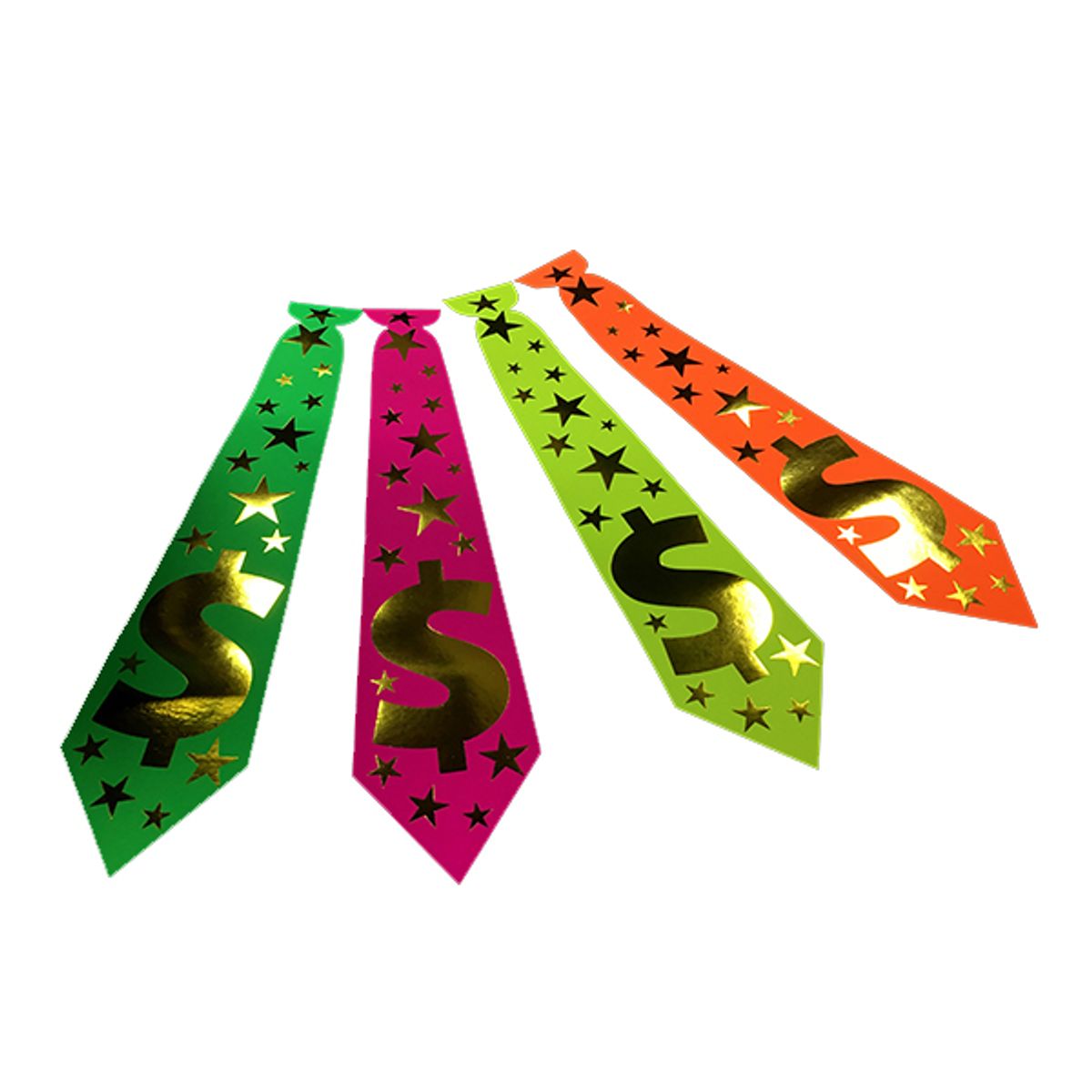 GENERICO - CORBATA CARTON FLUOR ESTRELLAS X6 UNI