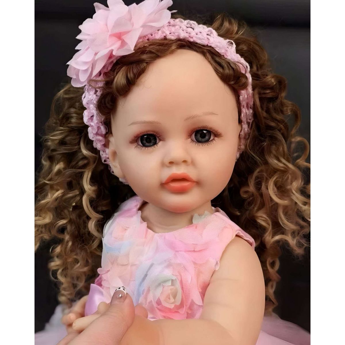 GENERICO - MUÑECA REALISTA BEBÉ DE 55 CM 100% SILICON VESTIDO ROSA