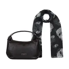 KENNETH COLE - Pack Cartera Minime + Pañuelo Omani negro