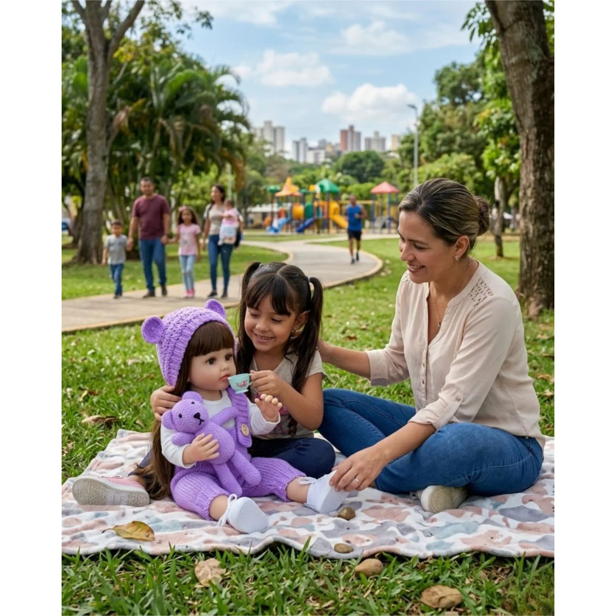 GENERICO - MUÑECA REALISTA BEBÉ DE 55 CM 100% SILICON TRAJE LILA