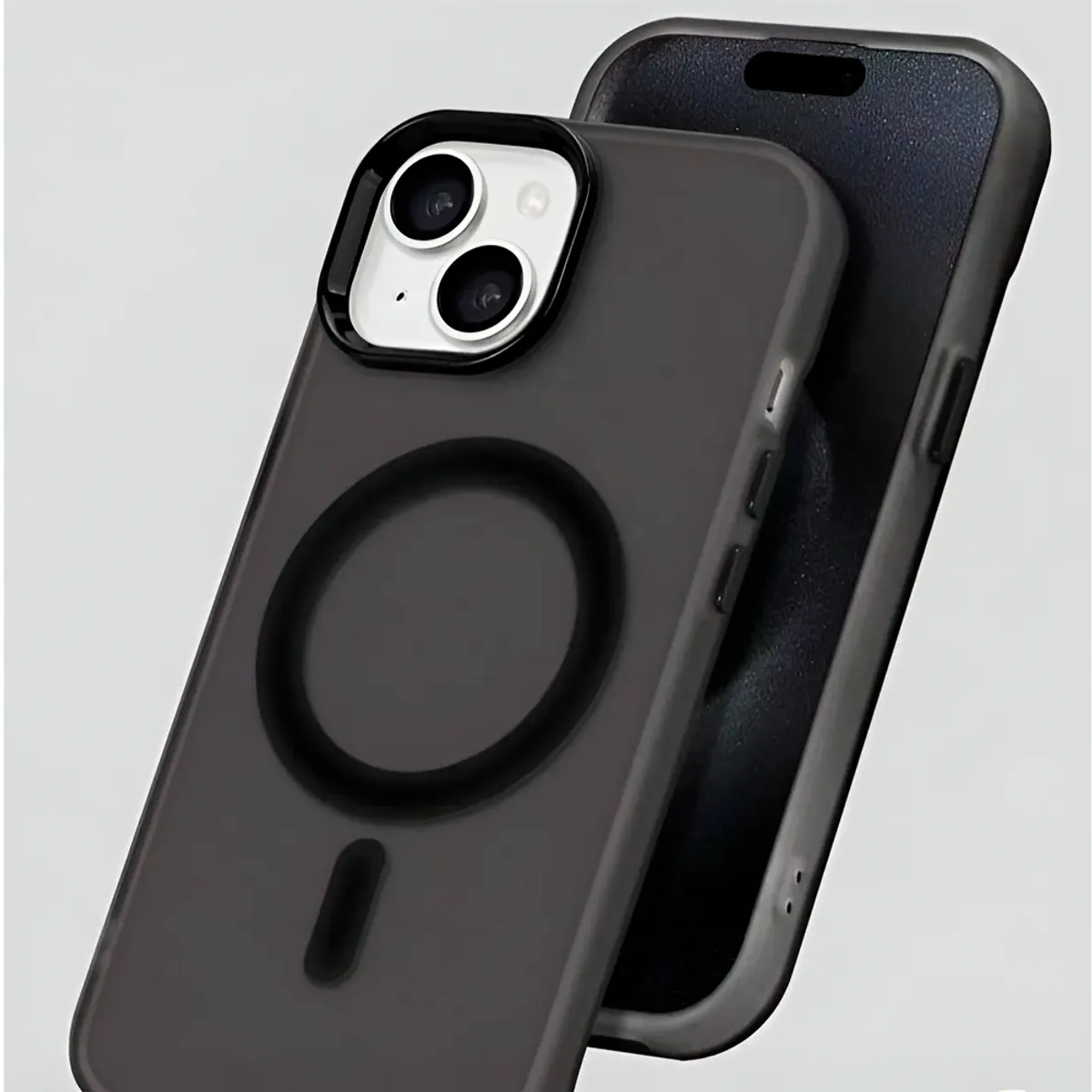 GENERICO - Carcasa Antigolpes Mate Negro Magnetica Para Iphone 15 Pro