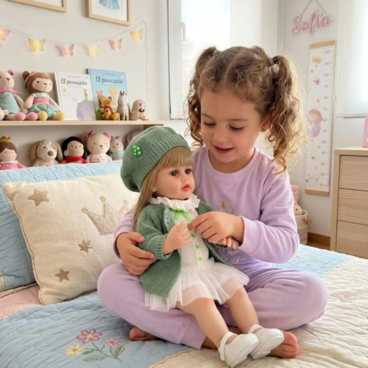 GENERICO - MUÑECA REALISTA BEBÉ DE 55 CM 100% SILICON TRAJE VERDE