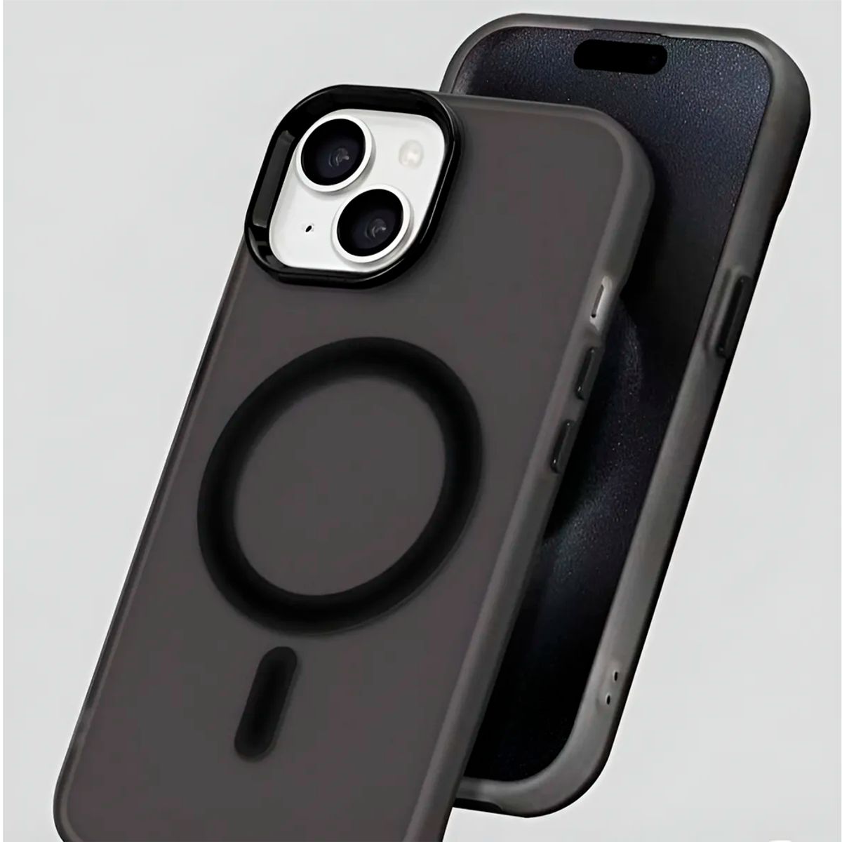 GENERICO - Carcasa Antigolpes Mate Negro Magnetica Para Iphone 15 Pro Max