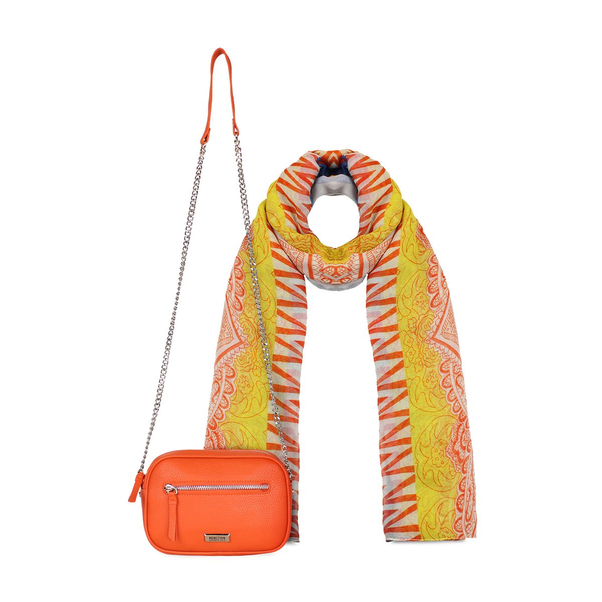 KENNETH COLE - Pack Kenneth cole Cartera calixta orange + Pañuelo Janis gris