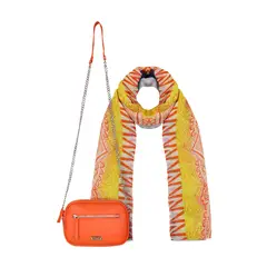 KENNETH COLE - Pack Cartera calixta orange + Pañuelo Janis gris
