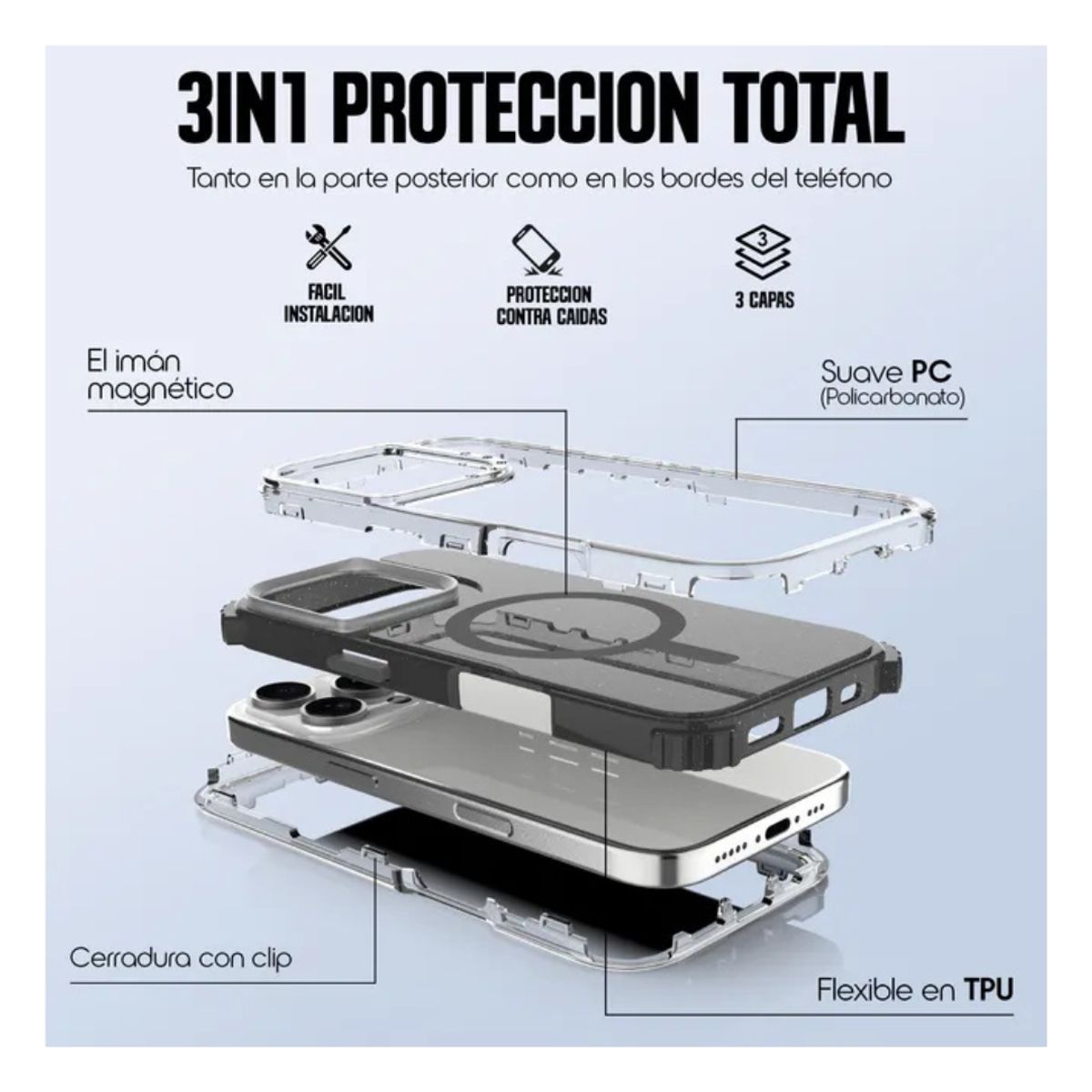 KBOD - Carcasa 360 Magnética Urban Play Metallic Para iPhone 16 Pro - Rosado