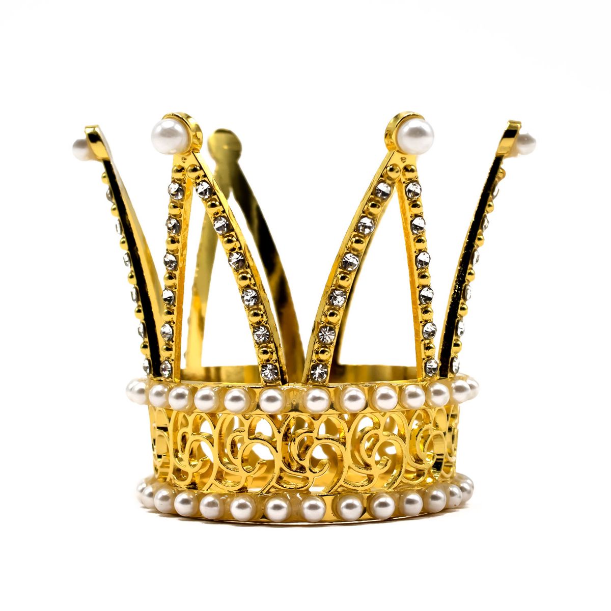 GENERICO - CORONA METALICA BOUQUET 56CM DORADO X6 UNI