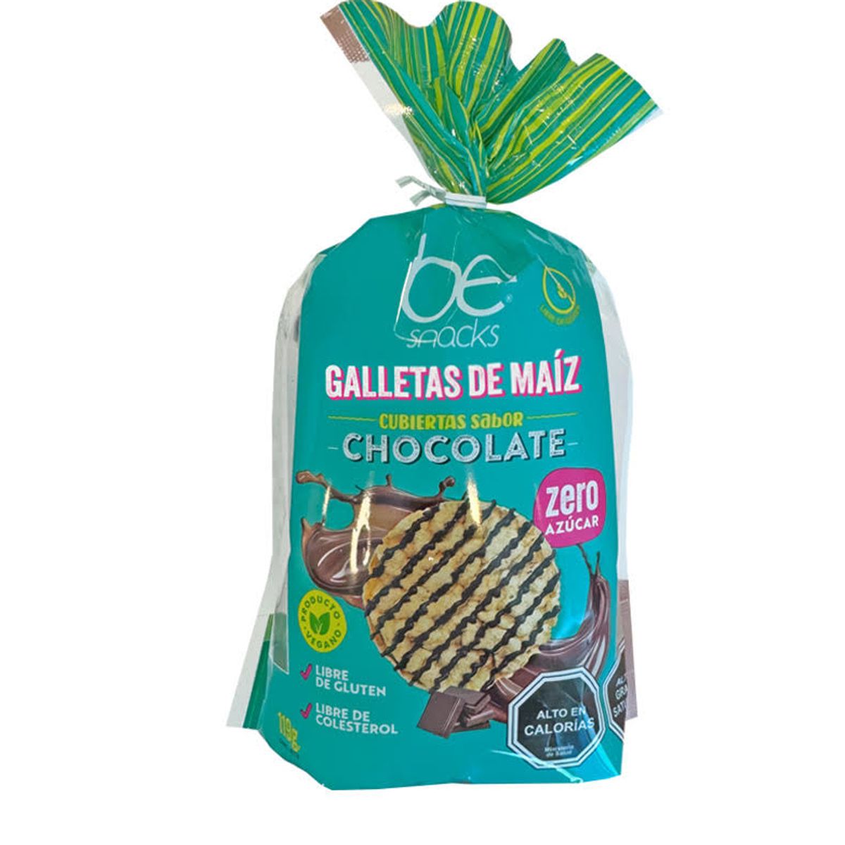 BECOOKIES - Caja 12 unid Maiz con Cobertura Chocolate 0%  119  grs