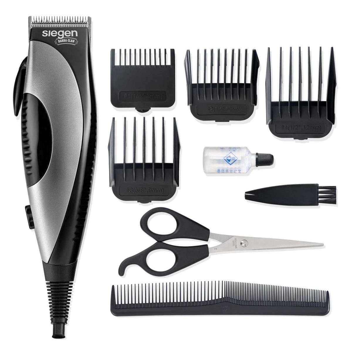 SIEGEN - Cortapelos Clipper SG-8200C01 Accesorios + 7 peines