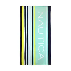 NAUTICA - Toalla de playa 100% Algodón 160x80 verde agua