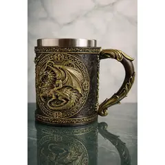 GENERICO - Tazon - Taza Termica De Acero con Diseño de Dragon en 3D