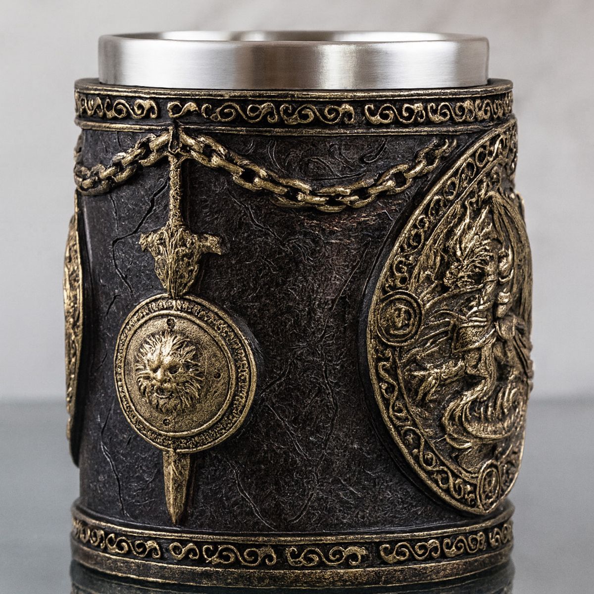 GENERICO - Tazon - Taza Termica De Acero con Diseño de Dragon en 3D