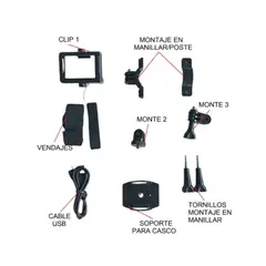 GENERICO - Cámara de Acción Sports 4K Ultra HD Sumergible 30m - Ideal para Deportes y Aventura Color Dorado