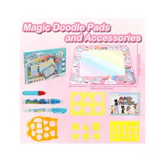 GENERICO - ALFOMBRA MAGICA DE DIBUJOS PARA COLOREAR AL AGUA ROSADA